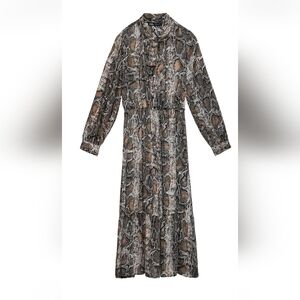 Zara SNAKESKIN PRINT DRESS